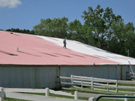 Metal corrugated roof reconditioning.